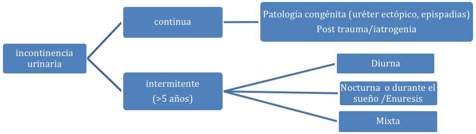 Fig.9. Clasificación de la incontinencia urinaria (modificado de Neveus et al, 2006)